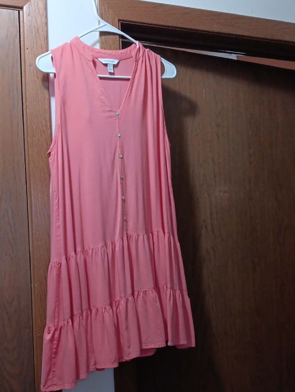 Nine West Coral Tiered Sleeveless Mini Dress